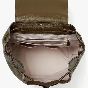 Kate Spade olive green New York sinch pebbled leather backpack Sinch Medium Backpack | Kate Spade New York | Kate Spade Outlet main image 3
